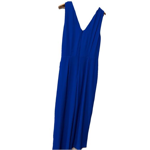 London Times Cobalt Blue Jumpsuit Tie Side V Neck Tank Size 10 - Picture 6 of 7